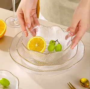 760ml Soda Lime Glass Bowl Large Small Bowl Cold Fruit And Vegetable Salad Transparent Pure Glass Bowl