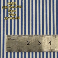 Tissu léger d'été en coton biologique et nylon, tissé avec des rayures verticales élastiques, pour chemises de filles