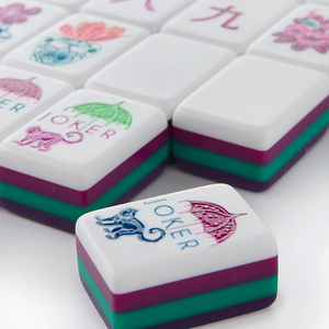 Ensemble de Mahjong américain acrylique coloré voyage Mahjong personnalisé tuiles de Mahjong de Singapour pour le jeu de divertissement - Product Image 1