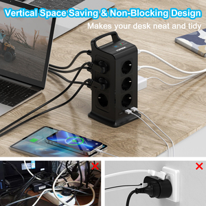 Power Strip Tower Socket <strong>Extension</strong> Lead With 12 Widely Spaced Outlets 3 <strong>USB</strong> Ports <strong>Extension</strong> - Product Image 6