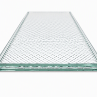 Verre de sécurité décoratif stratifié avec treillis métallique 4mm 5mm 6mm CE SGCC pour cloison intérieure de luxe, écran de porte, sur mesure