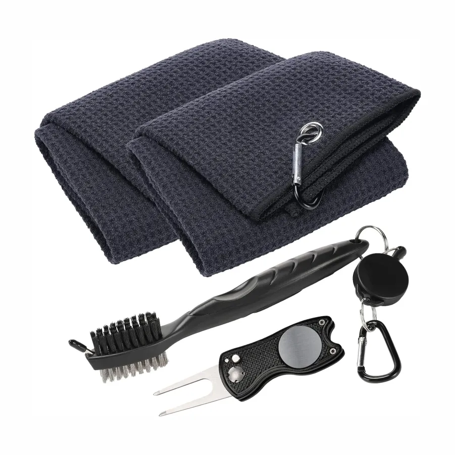 Aangepaste Golf Microfiber Handdoek Magnetische Wafel Golfclub Handdoek Met Haak En Clips