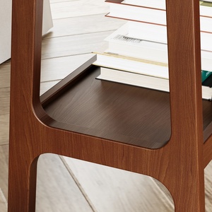 Retro Reddish Brown Narrow Side Table with Storage <b>Shelf</b> Small End Table for Living Room Entryway - Product Image 6