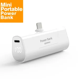 Mini Capsule Power Bank 5000Ah 3500mah Led Display Battery Pack Charger Compact PowerBank Portable Charger cargador de apple