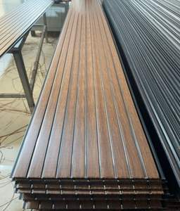 防水8mm Pvc天井パネルデザインPvc偽ストリップウッドパネルキッチン用 - Product Image 1