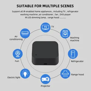 Tuya Smart IR Sensor Suhu dan Kelembaban, Remote Control Bawaan untuk AC TV DVD AC Bekerja dengan Alexa,Google Home