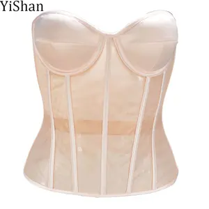 Bán buôn sexy Corset Top lưới xem qua đồ lót cho phụ nữ