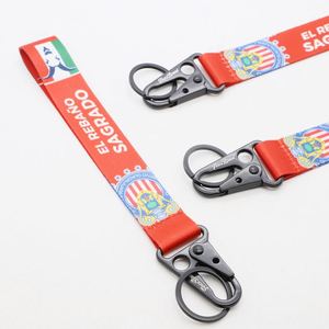 Lanières courtes personnalisées en gros pour club de football espagnol avec mousqueton Real Betis – Lanières courtes promotionnelles pour porte-clés - Product Image 1