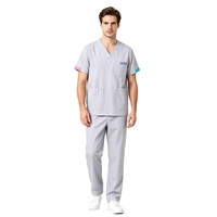 Tenue Médicale Professionnelle : Ensemble Blouse et Pantalon Col V en Polyester pour Hôpital, Clinique, Salle d'Opération – Uniforme Médical pour Médecins et Infirmières (OEM)