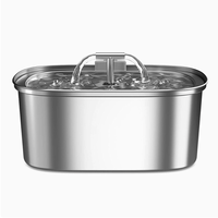 Fontaine à eau portable pour animaux de compagnie de grande capacité 3,2 L en acier inoxydable 304, rechargeable sans fil, automatique, étanche IPX4