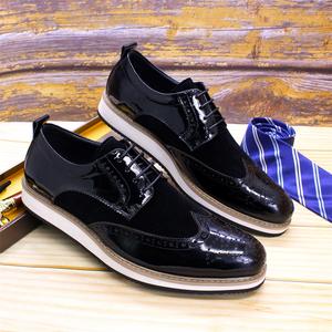 New Arrival British Style Men Casual Shoes Flat White Outsole Lace up <strong>Patent</strong> Oxford Shoes Trendy Sneaker for Men - Product Image 6