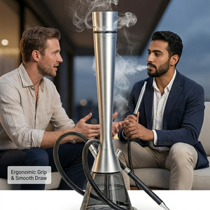 Chicha portable de haute qualité 75 cm 2.1, design unique Porsche, chicha en aluminium argenté, ensemble de chicha de luxe - Product Image 3