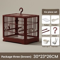 Cages à oiseaux en métal robustes en gros avec plateau en plastique, design moderne de luxe, respirantes, fermeture à bouton-pression, cage portable pour la maison et les voyages