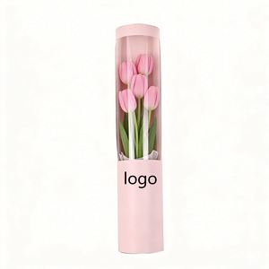 Factory Direct Customizable LED Flower Tube <b>Box</b> Transparent Ideal for Mother's Day & Festival <b>Gift</b> Packaging - Product Image 1