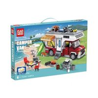 Blocs de construction Gao Misi T2108 Série Urbaine Camper, ensemble de 40 pièces en plastique ABS, jouet éducatif, outils de cuisson d'extérieur à assembler