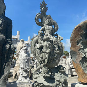 Statue de Kuan <span class=keywords><strong>Yin</strong></span> avec dragon sur mesure en gros, sculpture de <span class=keywords><strong>Quan</strong></span> <span class=keywords><strong>Yin</strong></span> en pierre naturelle, sculpture de jardin d'extérieur, garantie 1 an - Product Image 6