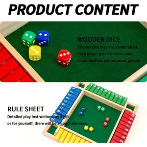 <span class=keywords><strong>Jeu</strong></span> de dés Shut Box à 8 dés, 2 à 4 joueurs, plateau en bois, <span class=keywords><strong>jeu</strong></span> de société familial amusant pour adultes, enfants, classe, fête, pub, classiques - Product Image 2