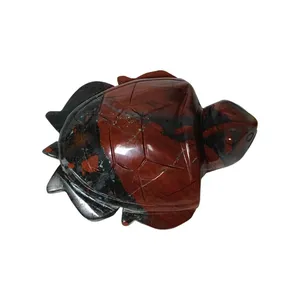 Donghai all'ingrosso cristallo naturale decorazione animale drago sangue pietra tartaruga intaglio artigianato per la decorazione domestica ornamenti