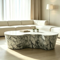 Table basse en marbre Calacatta organique de style moderne et luxueux pour la décoration de la maison, salon, hôtel, bar, café