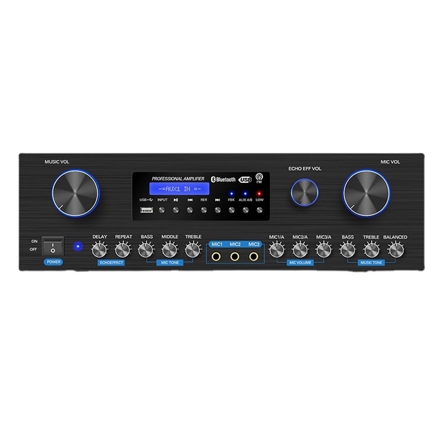 AK-5000 Professional 300W*2 Power Amplifier with <0.01% Distortion 5Hz-50KHz Frequency Response -103dB Signal-to-Noise Ratio