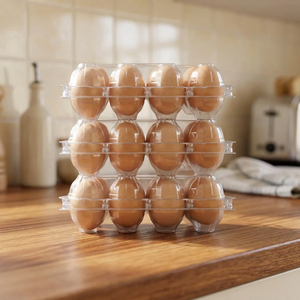 Cheap Price 10 Holes Eco-Friendly Durable Recyclable PP Plastic Clear <b>Egg</b> Carton Box Lightweight Packaging Custom Logo Local - Product Image 2