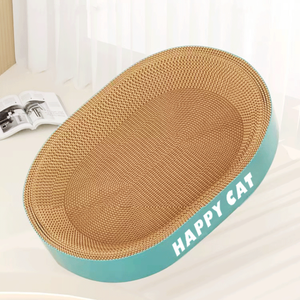 2025 planche à gratter pour chat personnalisable papier ondulé à bord large mignon Durable anti-renversement latéral chat den - Product Image 3