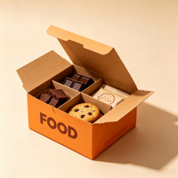 Boîte d'emballage alimentaire avec compartiment personnalisé, boîte cadeau en papier pliable pour biscuits, chocolat, dessert