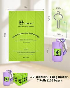 Rollos de Repuesto para Bolsas de Excremento de Perro Resistentes y sin Perfume con Dispensador, Bolsas para Desechos de Mascotas Extra Gruesas, a Prueba de Fugas y Resistentes a Desgarros - Product Image 2