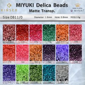 Cuentas Miyuki Delica Japonesas de Primera Calidad al por Mayor, 1.6 mm [14 Colores Mate Transparentes] Paquete de 10g - Product Image 3