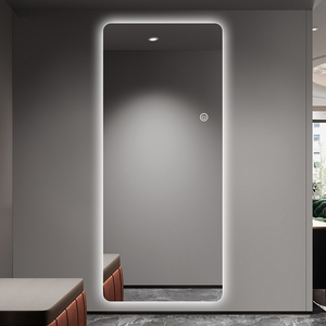 <span class=keywords><strong>Miroir</strong></span> mural LED intelligent moderne pleine longueur, rétroéclairé, avec silhouette contournée, pour projet hôtelier de luxe - Product Image 2