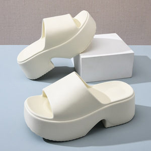 Sandales à talons compensés pour femmes, blanches, en EVA, à bout ouvert, pour l'été - Product Image 4
