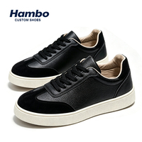 Chaussures de skateboard en cuir PU et daim pour hommes, baskets plates décontractées rétro, semelle en caoutchouc résistante à l'usure, chaussures de marche quotidiennes