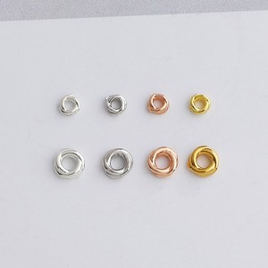 Perline Distanziatrici Intrecciate Circolari <span class=keywords><strong>in</strong></span> <span class=keywords><strong>Argento</strong></span> Sterling S925 di Alta Qualità Placcate Oro per Creazione di Gioielli - Product Image 1
