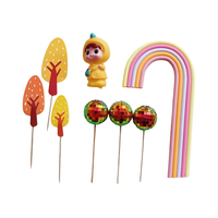 Nouveauté : Décoration de gâteau d'anniversaire pour enfants sur le thème de l'arbre arc-en-ciel, 8 pièces, décoration de gâteau d'anniversaire pour enfants, Noël, Diwali