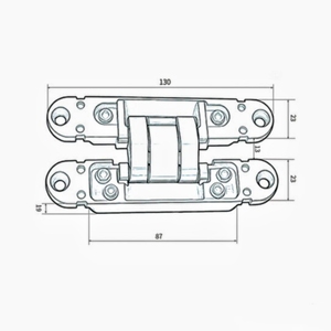 Charnière de porte dissimulée réglable en 3D, 180 degrés, symétrique, 130x23, 40 kg, en alliage de zinc noir mat pour quincaillerie de porte de chambre - Product Image 2