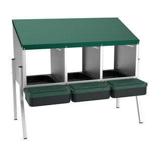 Prix d'usine Nouvelle poulailler de ponte à 3 trous sans pieds en matériau galvanisé pour poules, Collection Green House - Product Image 1