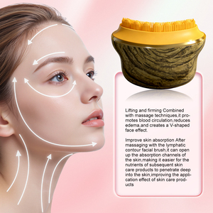 ชุดแปรงนวดหน้าแบบแบน Kinwong สำหรับนวดระบบน้ำเหลือง พร้อมด้ามจับ ABS สำหรับนวดรอบดวงตา ลำคอ และร่างกาย ใช้สำหรับทารองพื้น - Product Image 6
