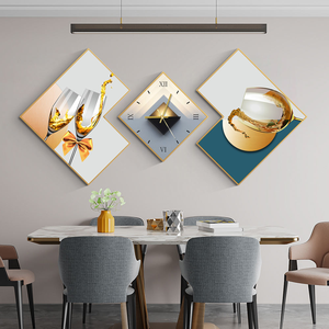 Horloge murale en métal <span class=keywords><strong>de</strong></span> luxe ovale silencieuse à impression numérique, style créatif, pour salon et bureau, nouvelle mode, vente en gros d'usine - Product Image 3