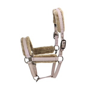 Cabestro de cuero suave con forro de piel para caballo, estilo inglés, con herrajes de latón de primera calidad, hecho de material PP. - Product Image 3