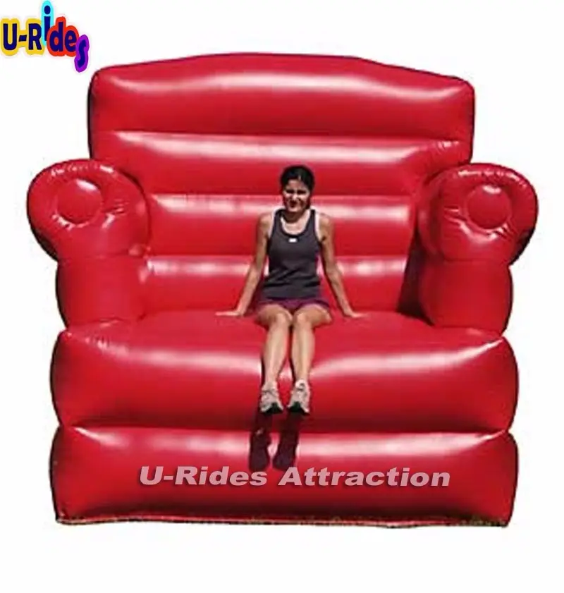 A tenuta d'aria che fa all'aperto indoor grande personalizzato divano ad aria rossa modello sedia gonfiabile divano gonfiabile per la mostra di spettacoli di feste