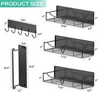 Étagère de rangement magnétique sans perçage pour linge, panier pliable en fil métallique, organisateur latéral pour réfrigérateur et machine à laver avec crochets