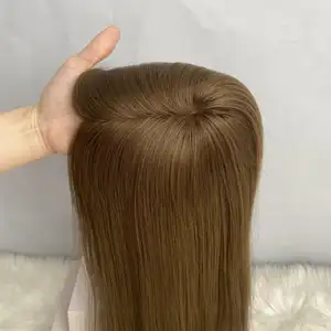 Einzelknoten-Topper für Damen blonde Haarteile unsichtbar HD Spitzen-Topper virgin Kutikuläre angepasste echthaar-Toupees