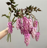 YOPIN-2889 Vente en gros de tiges de chouhan artificielles au toucher réel, fausses branches d'Humulus Lupulus pour la décoration florale de mariages, bars et brasseries