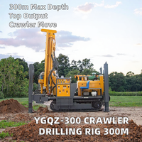 Foreuse hydraulique sur chenilles diesel pour puits d'eau, profondeur 200-300m, avec pompe à engrenages et moteur, haute productivité