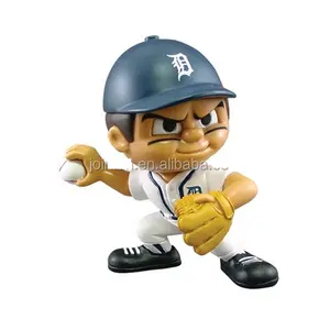 定制流行棒球动作人物玩具，塑料卡通人物棒球运动员动作人物