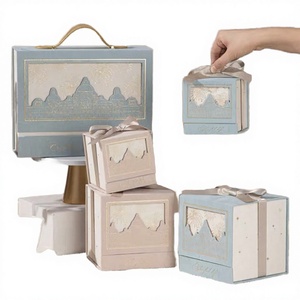 Boîte cadeau rigide écologique de style château européen, design portefeuille haut de gamme, impression UV, laminage, forme tiroir - Product Image 3