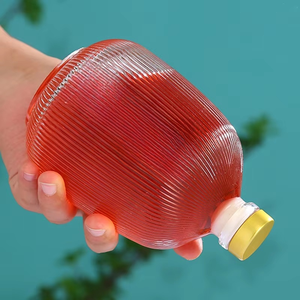 Botella de bebida de vidrio transparente de 375ml, tapa de corcho, serigrafía plana de flor de melocotón para licor jugoso, vino, <span class=keywords><strong>whisky</strong></span>, Vodka, Tequila - Product Image 2