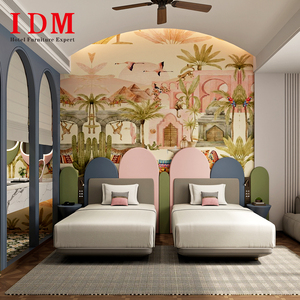 Juego de Muebles de Dormitorio para Hotel de Cinco Estrellas IDM, Venta Especial, Diseño Moderno y Lujoso, Tamaños Personalizados, Cama de Madera para Proyectos Hoteleros - Product Image 1