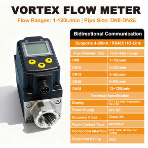Promo Panas Model <span class=keywords><strong>K24</strong></span> Layar TFT 2,4 Inci Pengukur Aliran Digital Dukungan OEM Flowmeter Vortex Elektronik Kecil untuk Air Minyak Plastik - Product Image 2