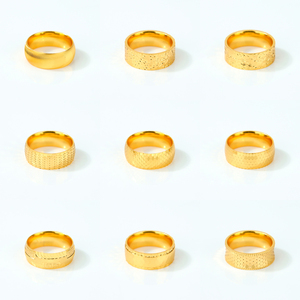 Luxury Bridal Wedding <b>Gold</b> <b>Rings</b> <b>24k</b> <b>Gold</b> Plated Italian Engagement Lady <b>Ring</b> for Women Daily Fashion Jewelry - Product Image 1